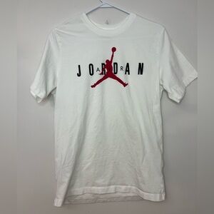 Jordan White Tee with Red and Black Jumpman Logo